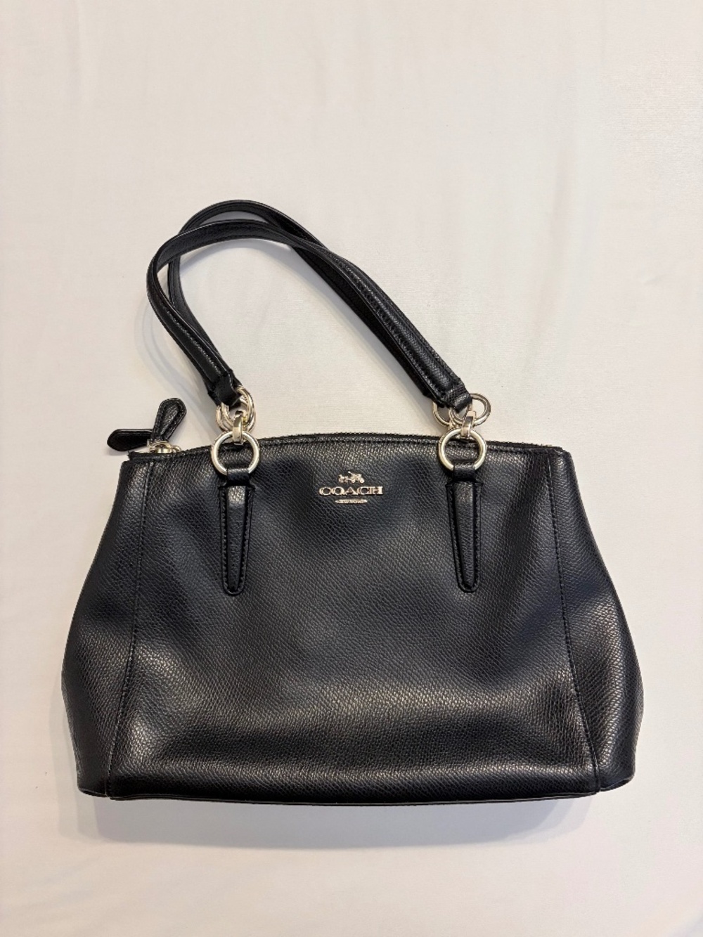 Coach Black Crossgrain Leather Satchel Crossbody Bag Gold Hardware